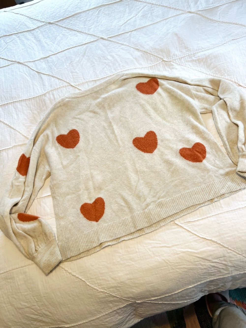 Madewell Cream Crewneck Sweater with Heart Motif - Picture 11 of 11